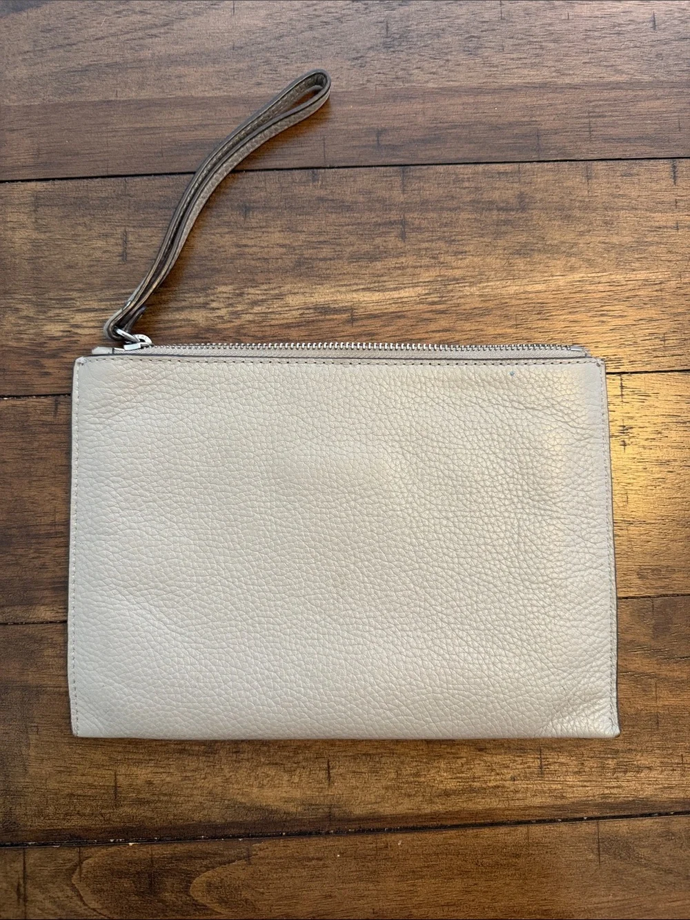 Michael Kors Neutral Pebbled Leather Wristlet